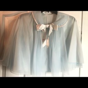 Vintage Cinderella Blue Tie Neck Peter Pan Bolero